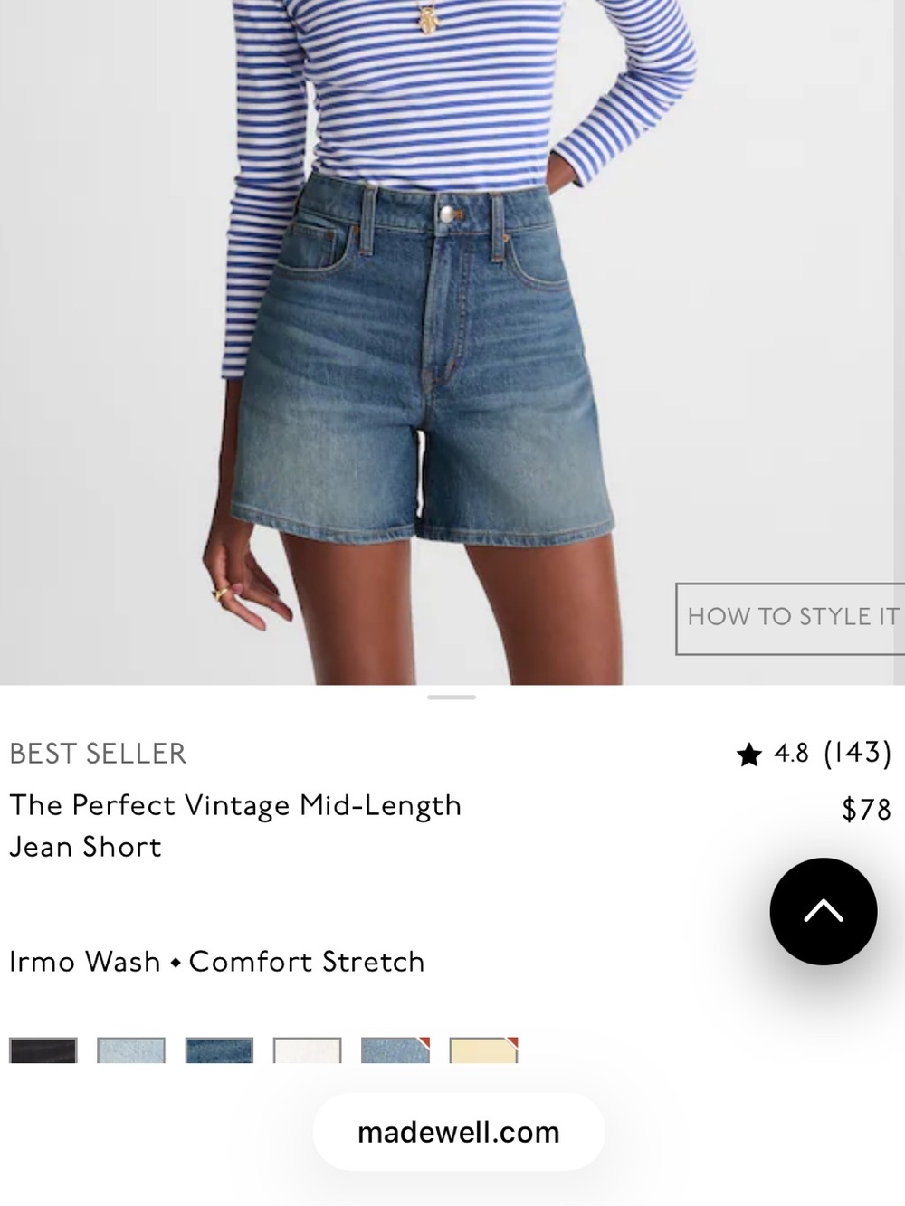 Madewell Perfect Vintage Mid-Length Jean Short